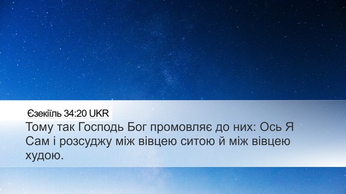 Єзекіїль 34:20 UKR Bible Verse Image