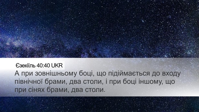Єзекіїль 40:40 UKR Bible Verse Image