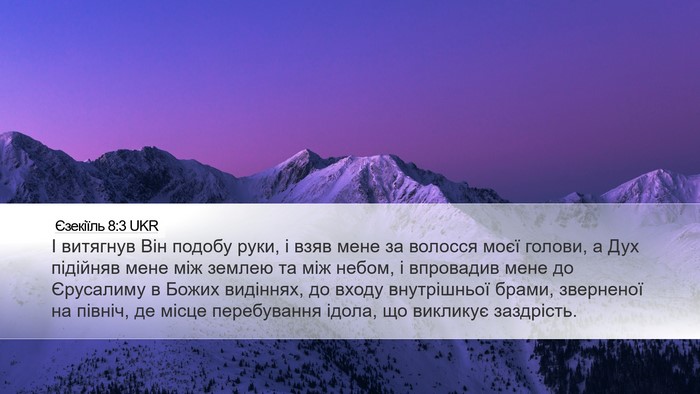 Єзекіїль 8:3 UKR Bible Verse Image