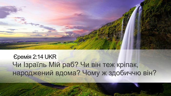 Єремія 2:14 UKR Desktop Wallpaper - Чи Ізраїль Мій раб? Чи він - Desktop Bible Verse Wallpaper