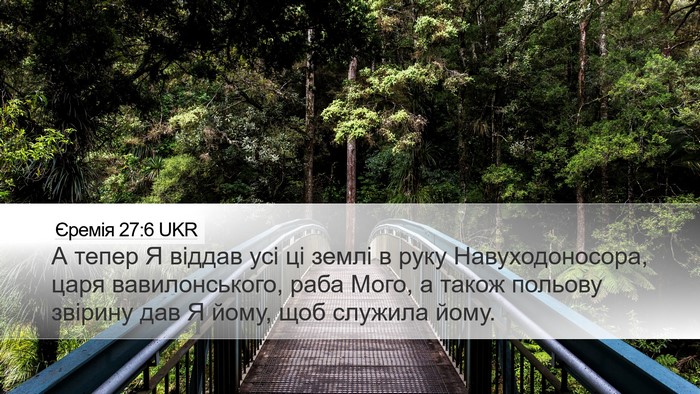 Єремія 27:6 UKR Bible Verse Image