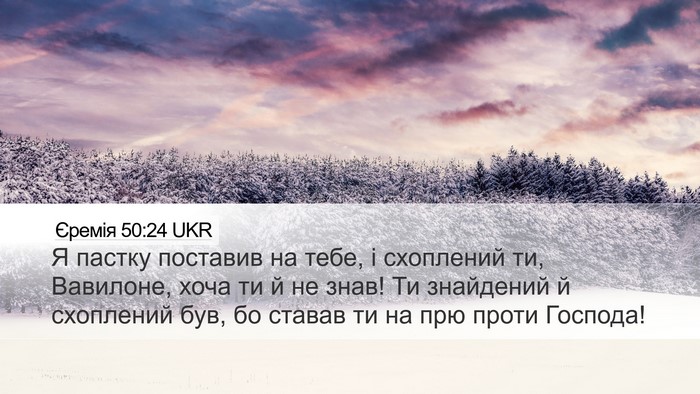 Єремія 50:24 UKR Bible Verse Image
