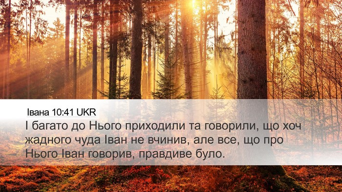 Івана 10:41 UKR Bible Verse Image