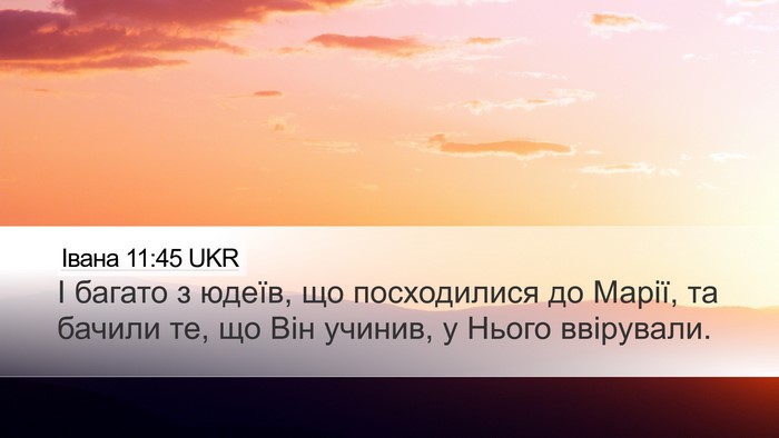 Івана 11:45 UKR Desktop Wallpaper - І багато з юдеїв, що - Desktop Bible Verse Wallpaper