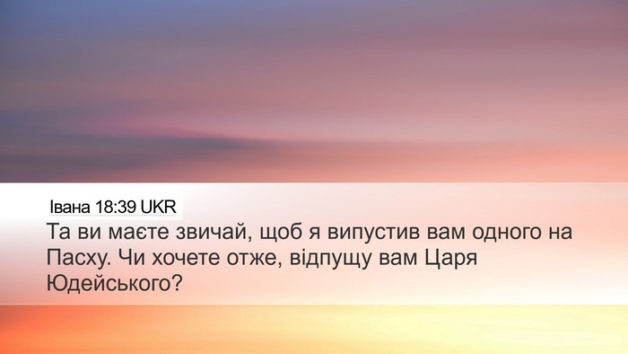 Івана 18:39 UKR Bible Verse Image