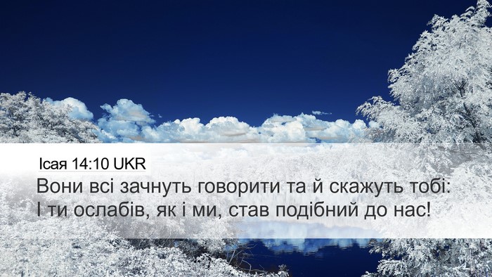 Ісая 14:10 UKR Bible Verse Image