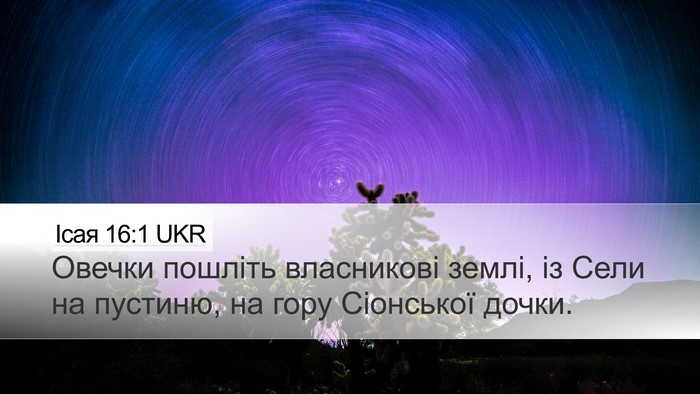 Ісая 16:1 UKR Bible Verse Image