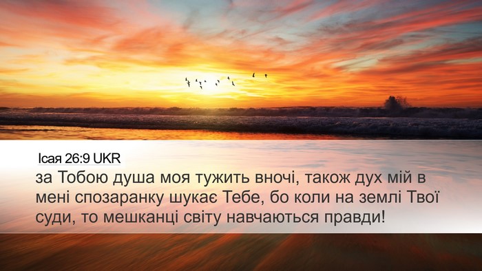 Ісая 26:9 UKR Bible Verse Image