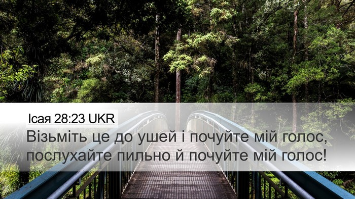 Ісая 28:23 UKR Bible Verse Image