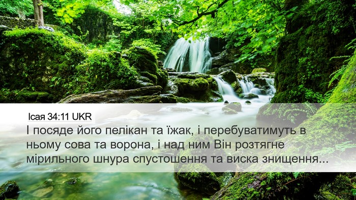 Ісая 34:11 UKR Bible Verse Image