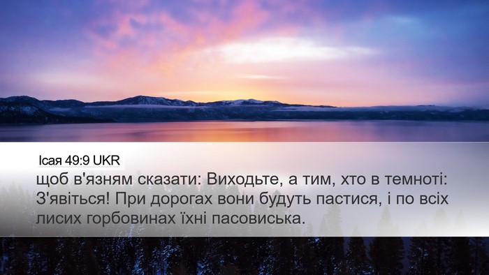 Ісая 49:9 UKR Bible Verse Image