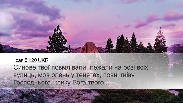 Ісая 51:20 UKR Bible Verse Image