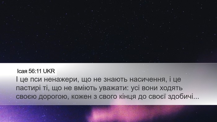 Ісая 56:11 UKR Bible Verse Image
