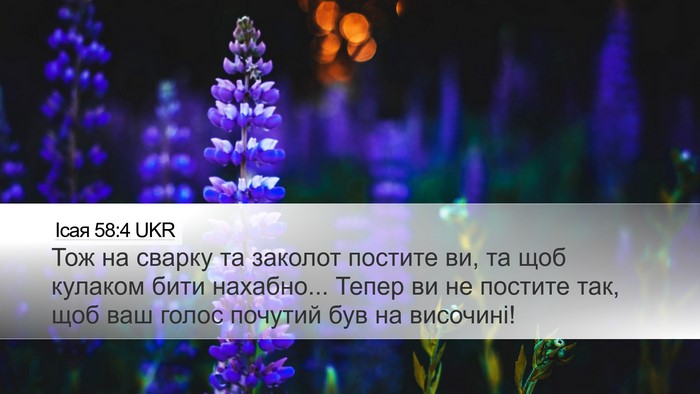 Ісая 58:4 UKR Bible Verse Image