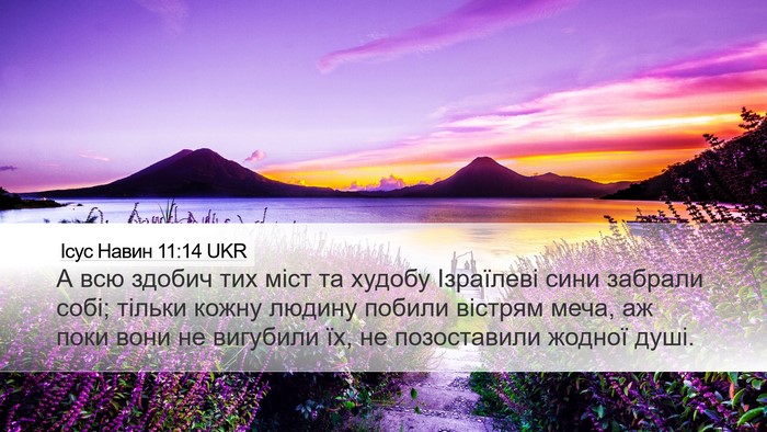 Ісус Навин 11:14 UKR Desktop Wallpaper - А всю здобич тих міст та - Desktop Bible Verse Wallpaper