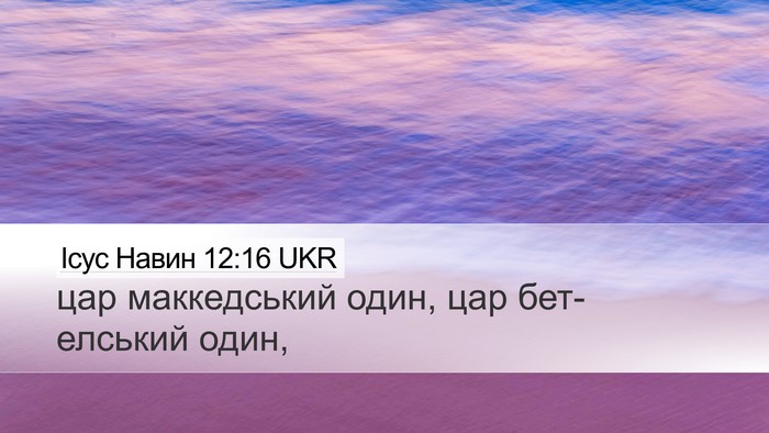 Ісус Навин 12:16 UKR Bible Verse Image