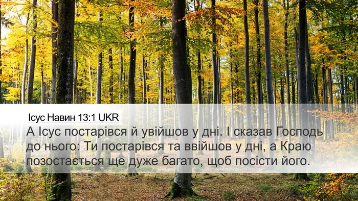 Ісус Навин 13:1 UKR Bible Verse Image