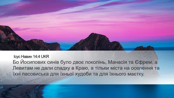 Ісус Навин 14:4 UKR Desktop Wallpaper - Бо Йосипових синів було - Desktop Bible Verse Wallpaper