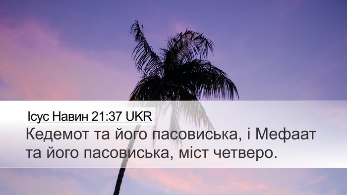 Ісус Навин 21:37 UKR Desktop Wallpaper - Кедемот та його - Desktop Bible Verse Wallpaper