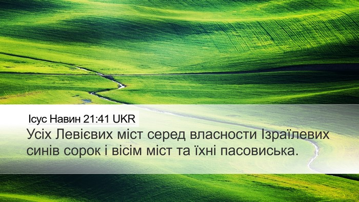 Ісус Навин 21:41 UKR Desktop Wallpaper - Усіх Левієвих міст серед - Desktop Bible Verse Wallpaper