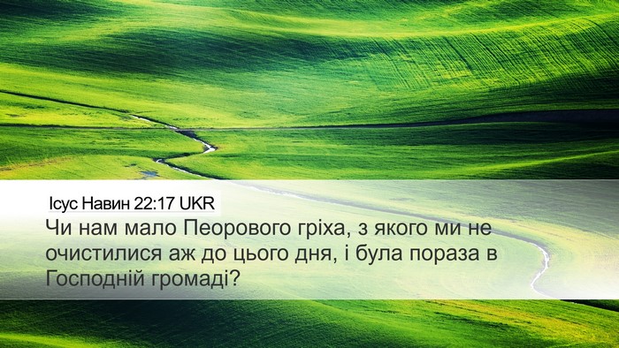 Ісус Навин 22:17 UKR Desktop Wallpaper - Чи нам мало Пеорового - Desktop Bible Verse Wallpaper