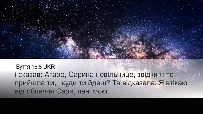 Буття 16:8 UKR Bible Verse Image