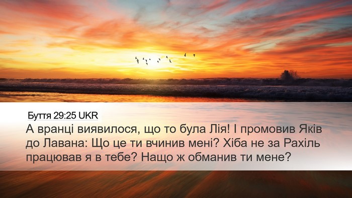 Буття 29:25 UKR Desktop Wallpaper - А вранці виявилося, що то - Desktop Bible Verse Wallpaper