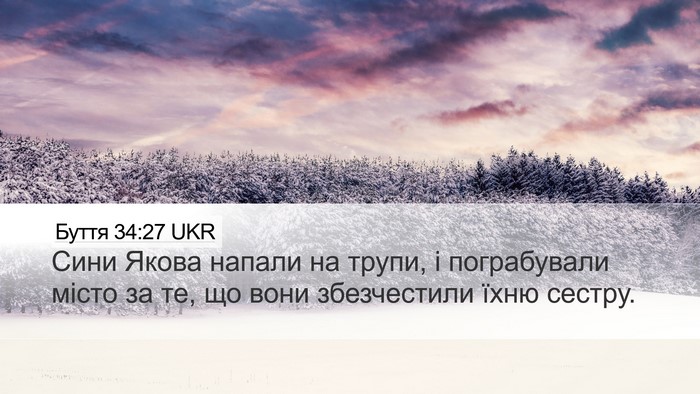 Буття 34:27 UKR Desktop Wallpaper - Сини Якова напали на трупи, - Desktop Bible Verse Wallpaper