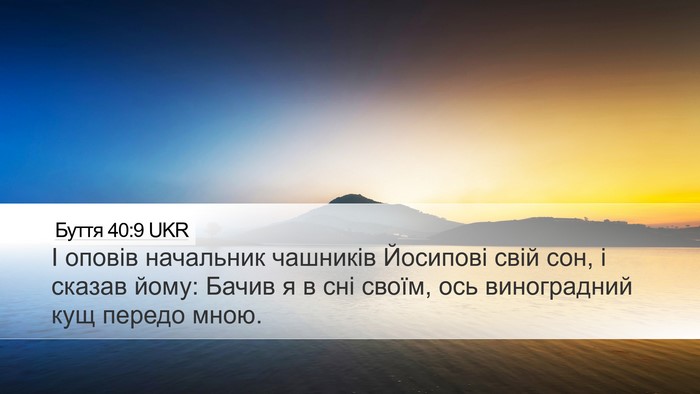 Буття 40:9 UKR Desktop Wallpaper - І оповів начальник - Desktop Bible Verse Wallpaper