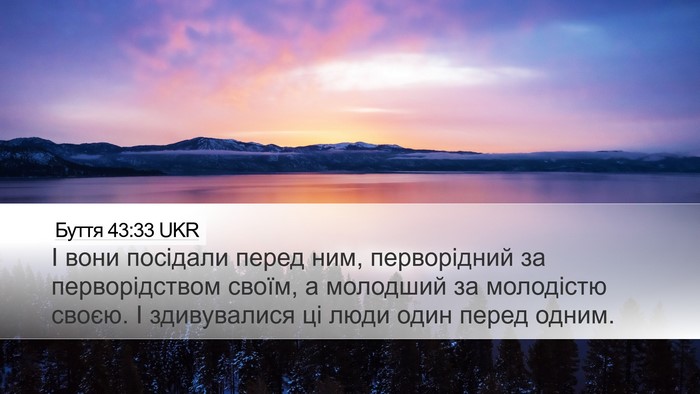Буття 43:33 UKR Bible Verse Image