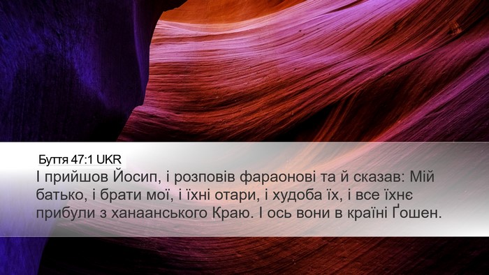 Буття 47:1 UKR Desktop Wallpaper - І прийшов Йосип, і розповів - Desktop Bible Verse Wallpaper