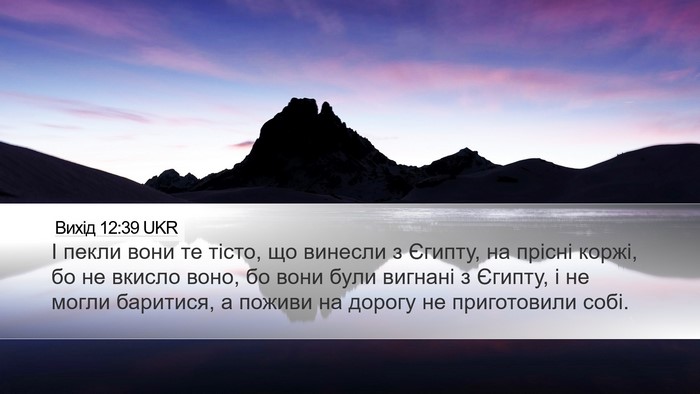 Вихід 12:39 UKR Bible Verse Image