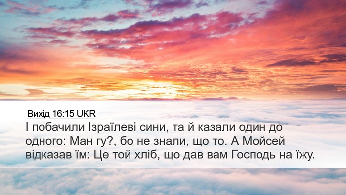 Вихід 16:15 UKR Bible Verse Image