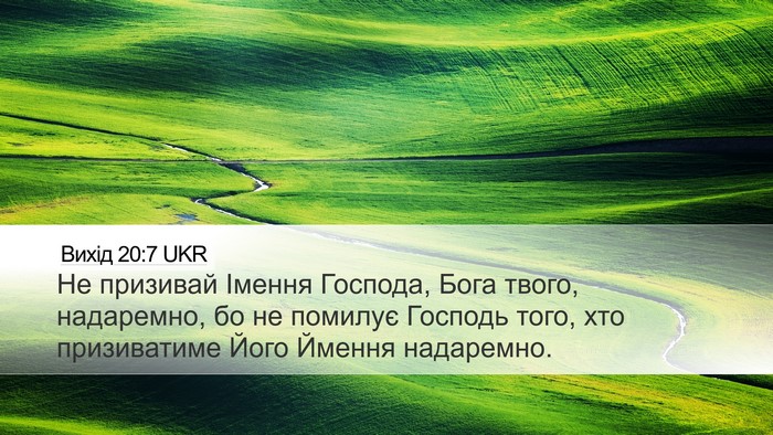 Вихід 20:7 UKR Bible Verse Image