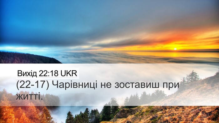 Вихід 22:18 UKR Bible Verse Image