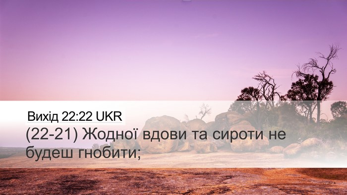 Вихід 22:22 UKR Bible Verse Image