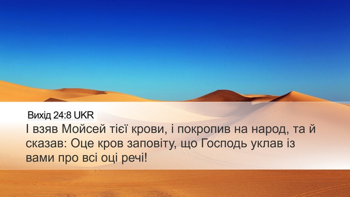 Вихід 24:8 UKR Bible Verse Image