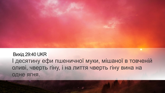 Вихід 29:40 UKR Bible Verse Image