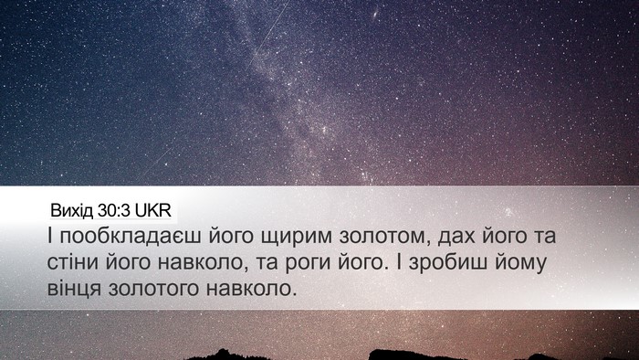 Вихід 30:3 UKR Bible Verse Image