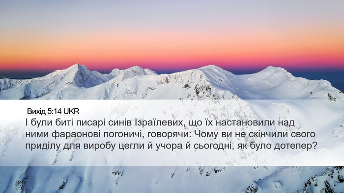 Вихід 5:14 UKR Bible Verse Image