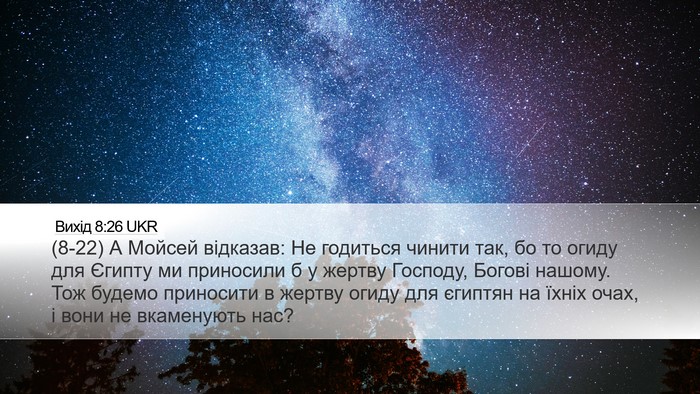 Вихід 8:26 UKR Desktop Wallpaper - (8-22) А Мойсей відказав: Не - Desktop Bible Verse Wallpaper