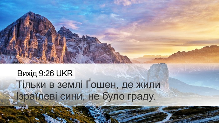 Вихід 9:26 UKR Bible Verse Image