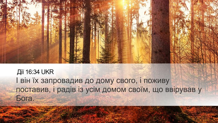 Дії 16:34 UKR Bible Verse Image