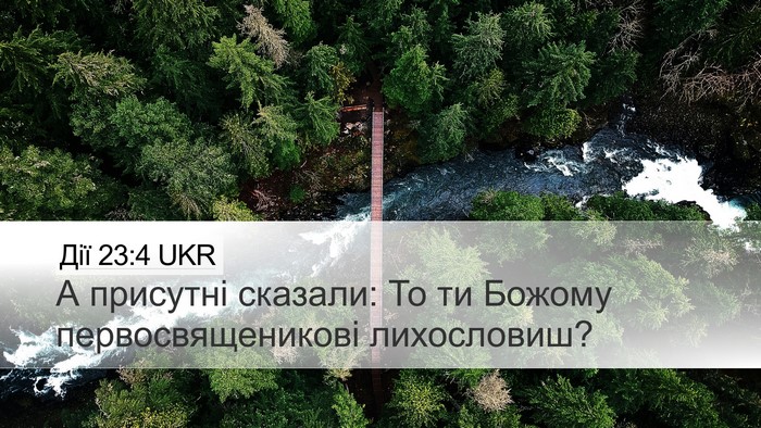 Дії 23:4 UKR Desktop Wallpaper - А присутні сказали: То ти - Desktop Bible Verse Wallpaper