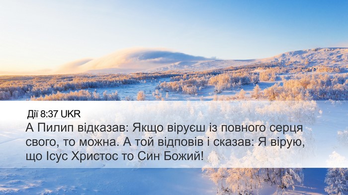 Дії 8:37 UKR Desktop Wallpaper - А Пилип відказав: Якщо - Desktop Bible Verse Wallpaper