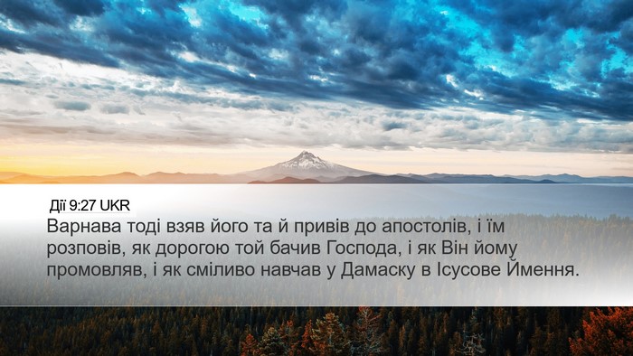 Дії 9:27 UKR Bible Verse Image