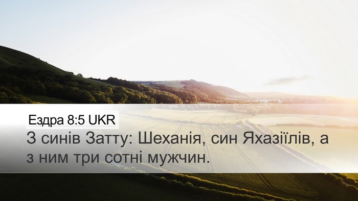 Ездра 8:5 UKR Desktop Wallpaper - З синів Затту: Шеханія, син - Desktop Bible Verse Wallpaper