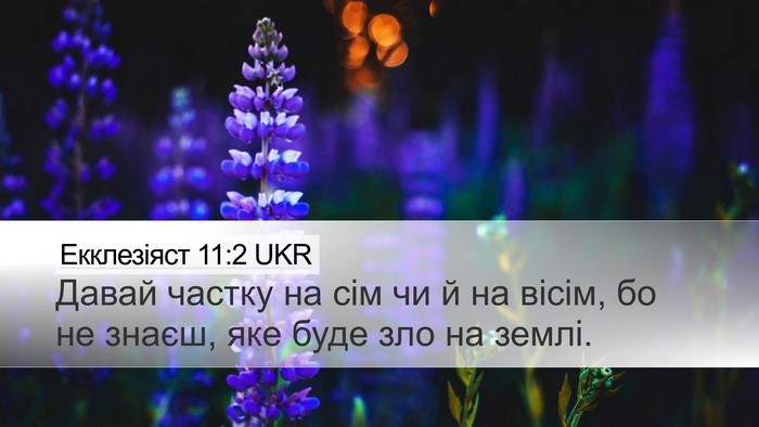 Екклезіяст 11:2 UKR Bible Verse Image
