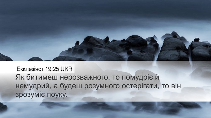 Екклезіяст 19:25 UKR Desktop Wallpaper - Як битимеш нерозважного, - Desktop Bible Verse Wallpaper