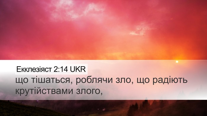 Екклезіяст 2:14 UKR Desktop Wallpaper - що тішаться, роблячи зло, - Desktop Bible Verse Wallpaper